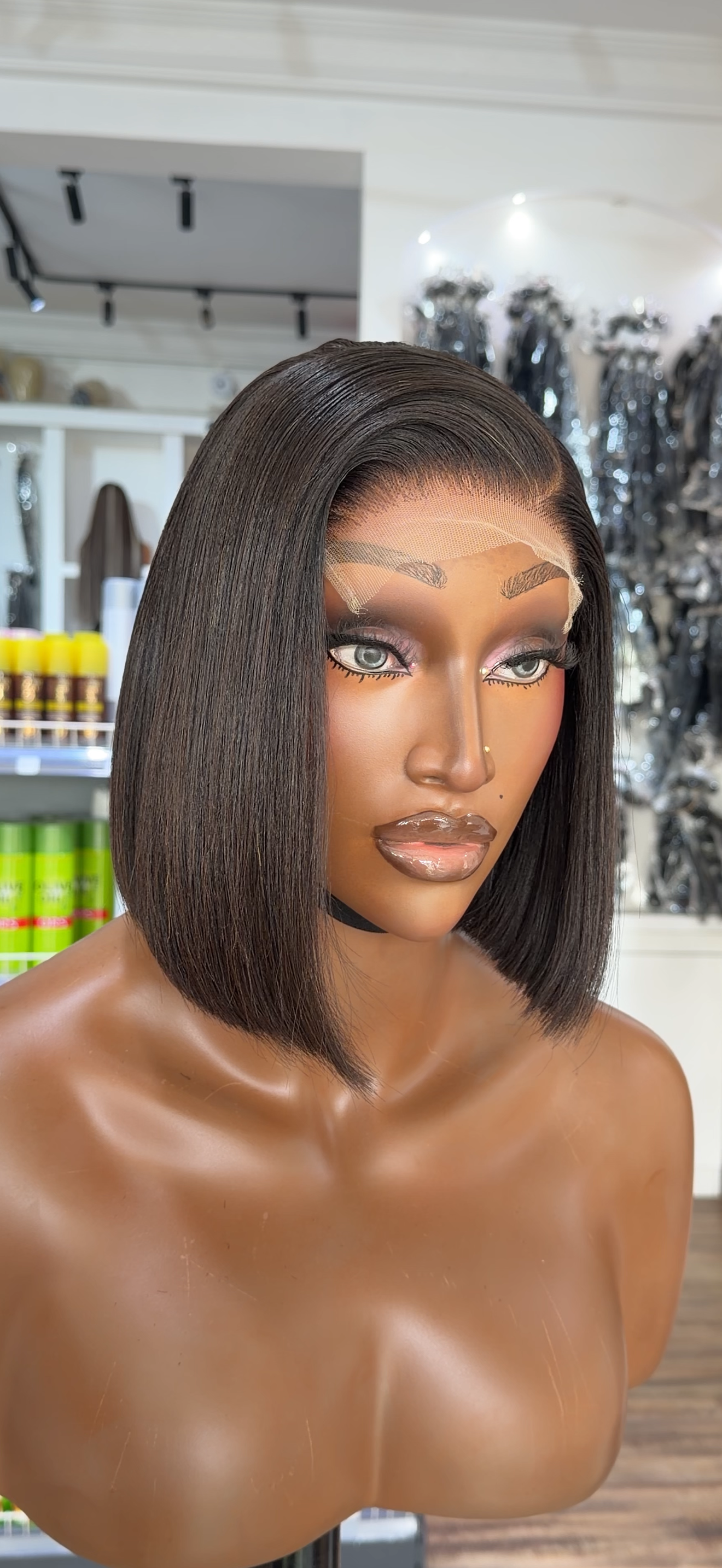 HD 5x5 Yakki/kinky Bob Wig 10”……BC