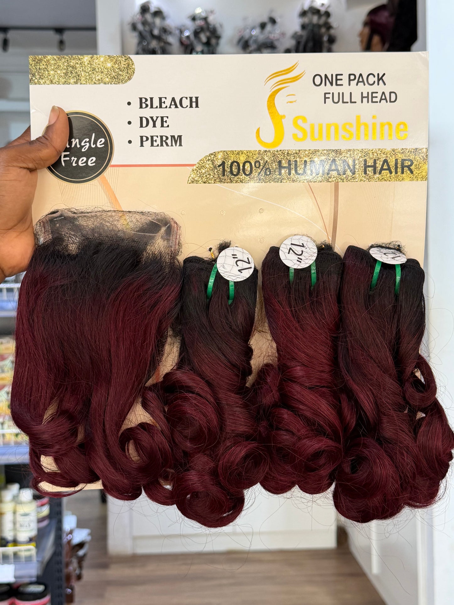 Sunshine Double Drawn Spiral curl + 4x4 Closure T1b/99j