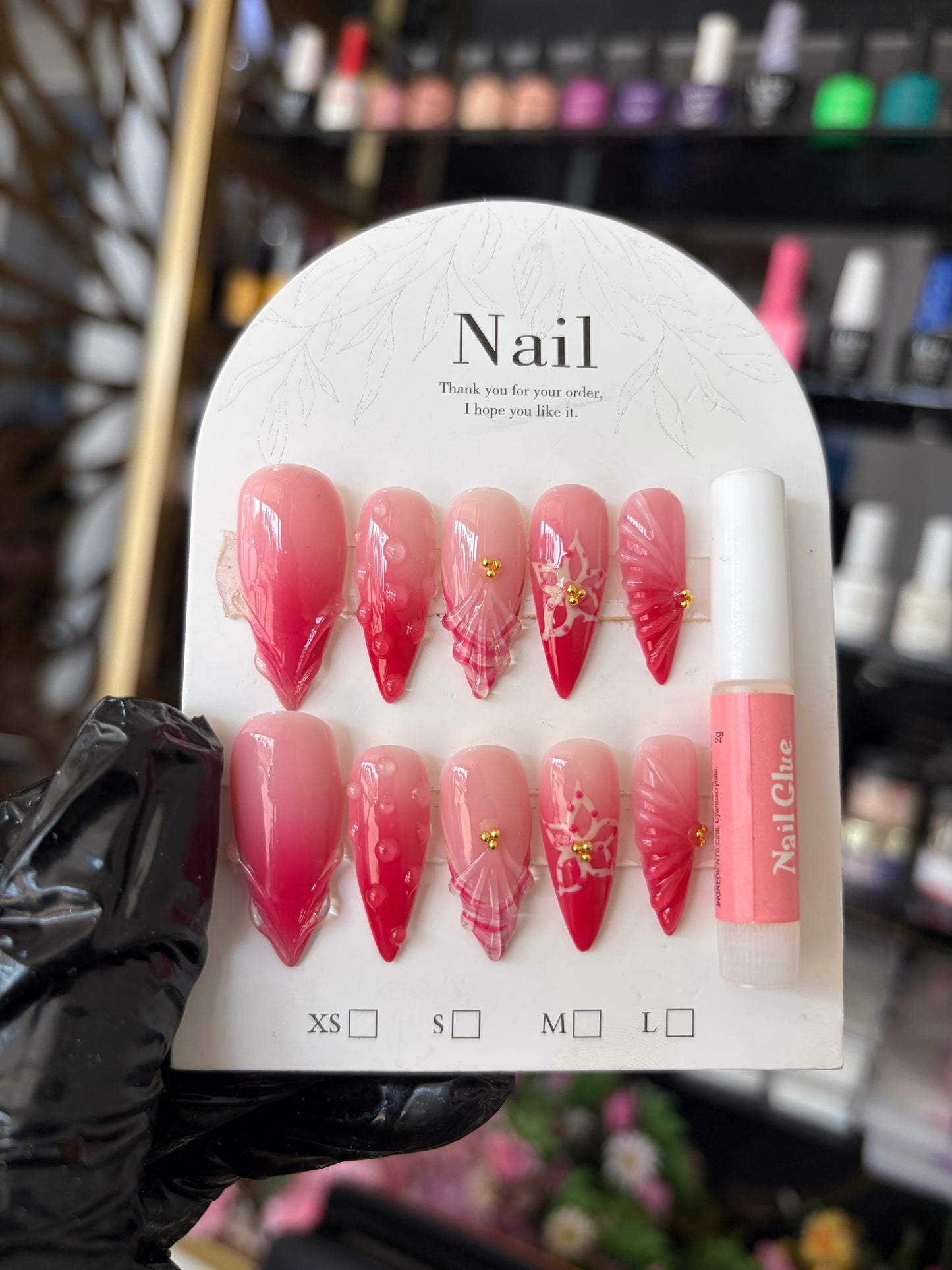 Pink 3D Almond Design