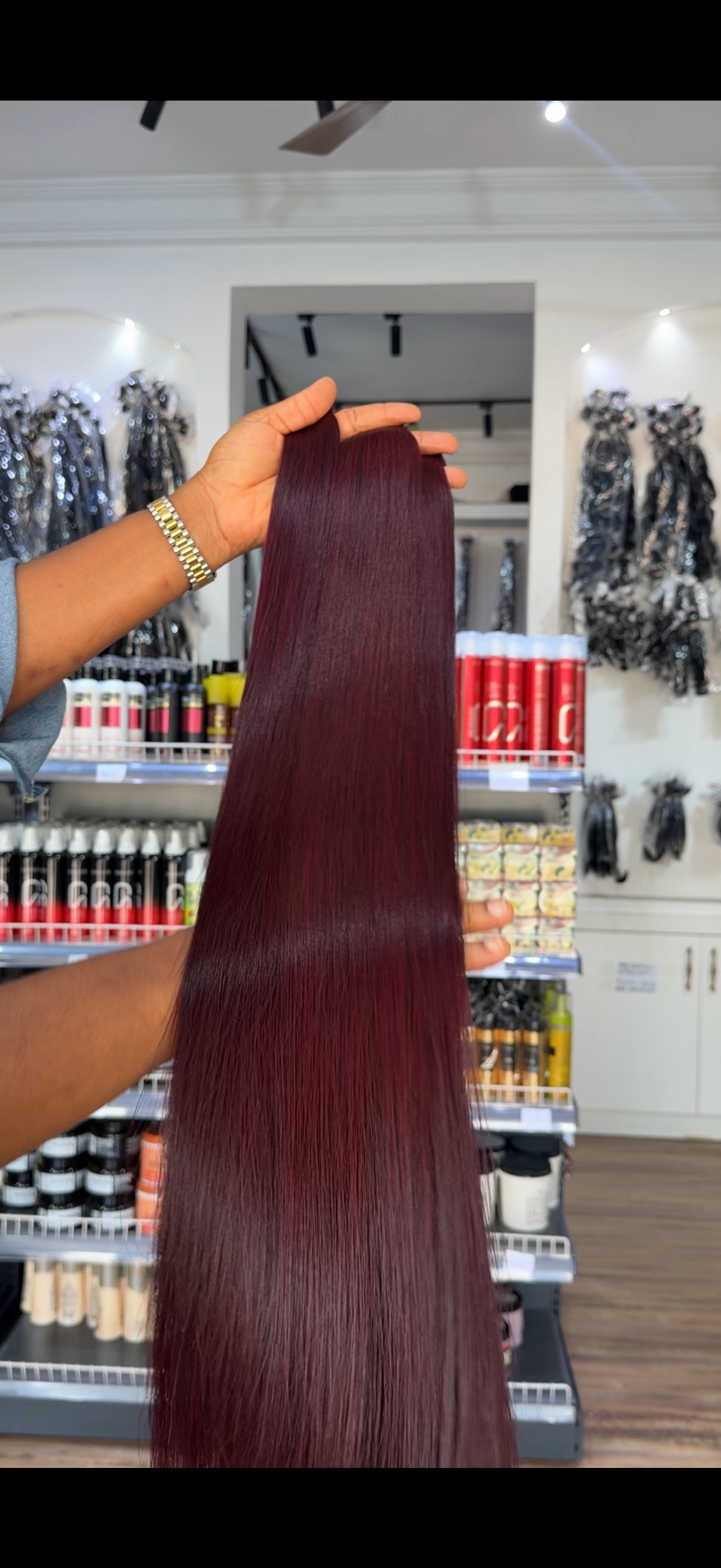 Vietnamese SDD Bone Straight Bundle Col;Dark Burgundy