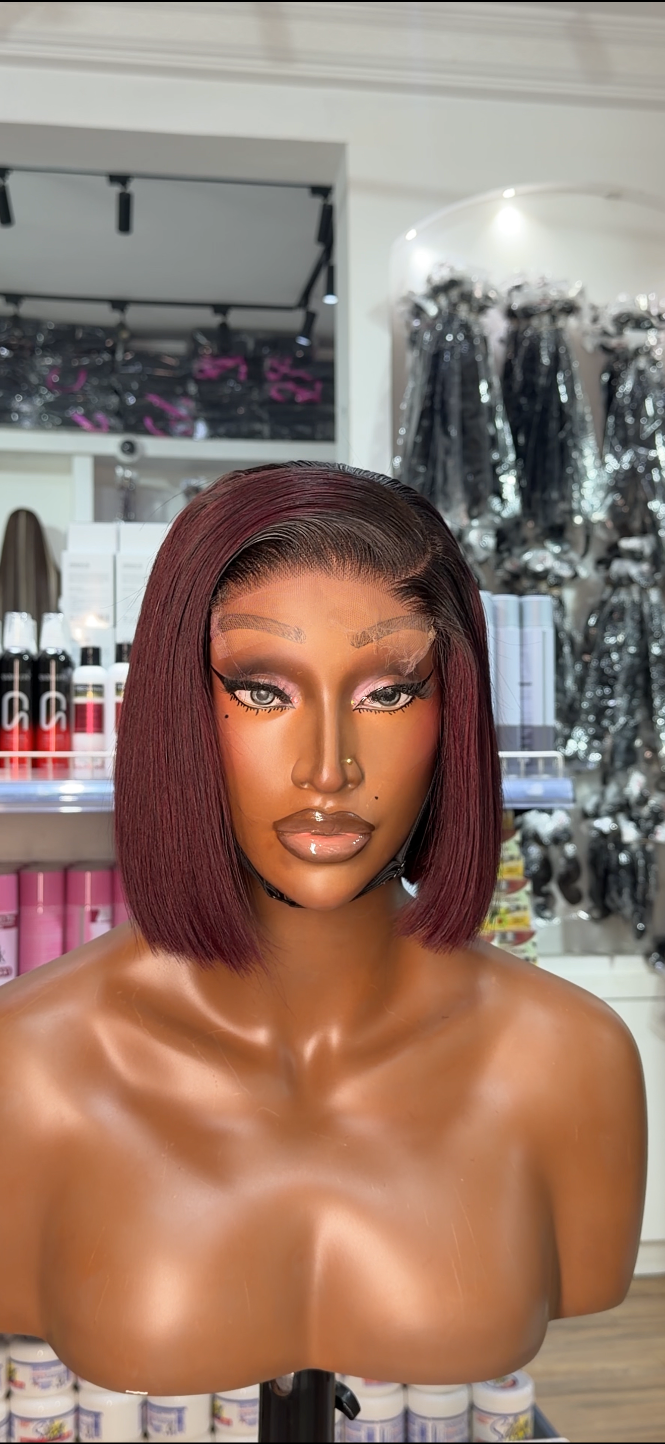 HD 5x5 Chinese SDD Bone Straight Wig 10” 1b/99j..okayla