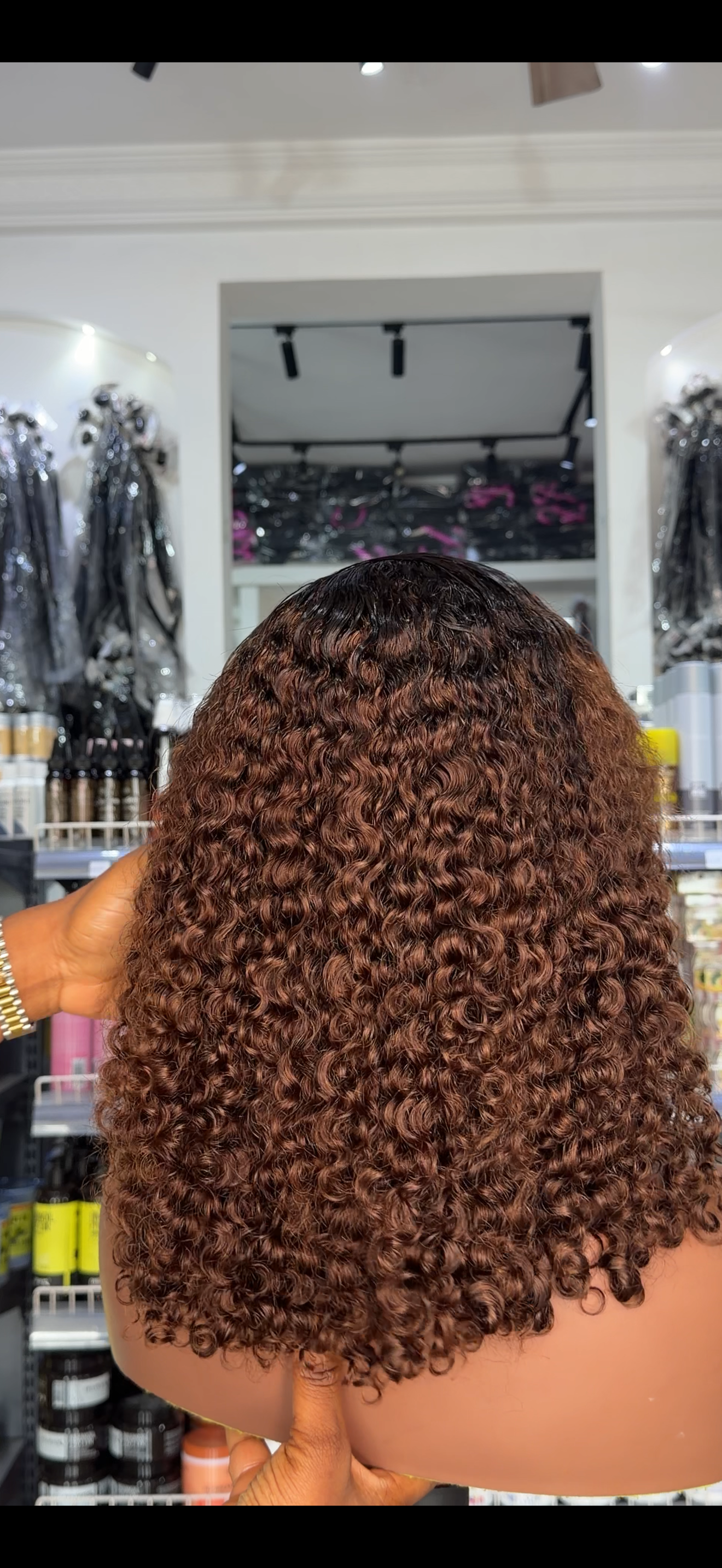 8*5 Glueless Closure Double Drawn Curl 16”..1b/Brown…Tunfl