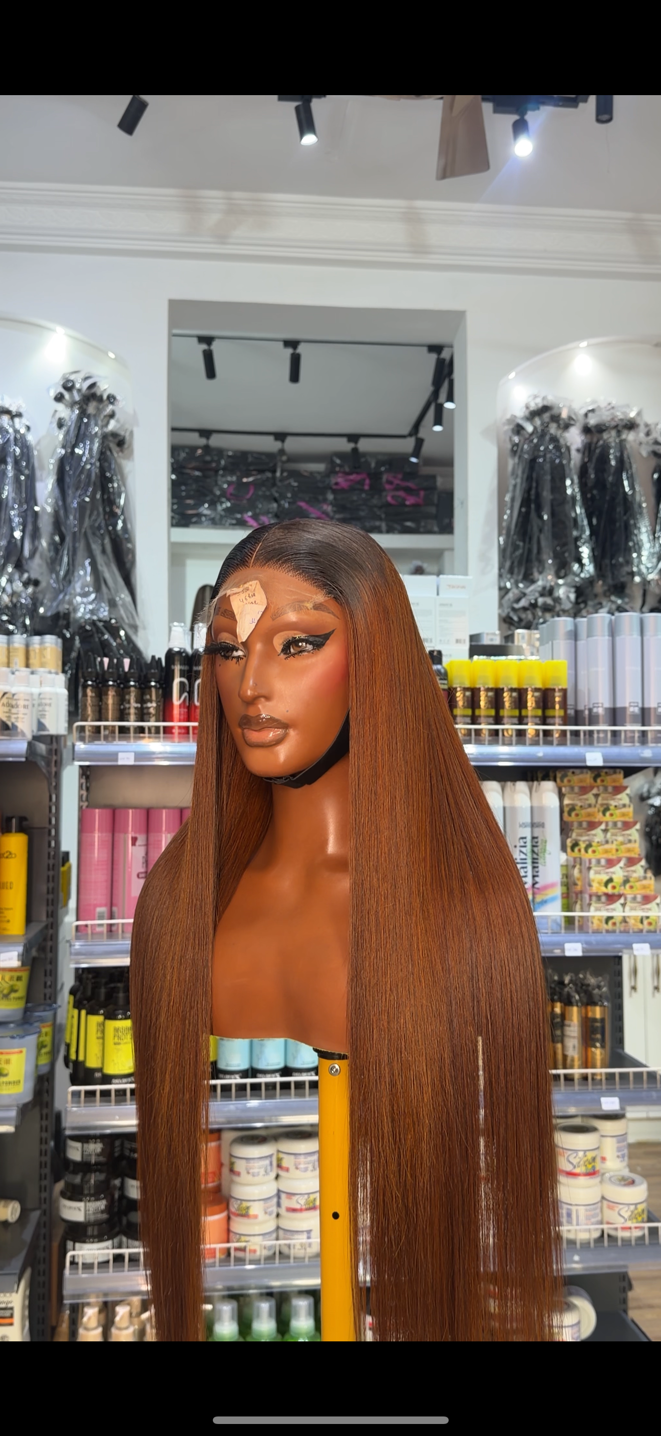HD 5x5 Vietnamese SDD Virgin Bone Straight Wig…1b/Golden Brown