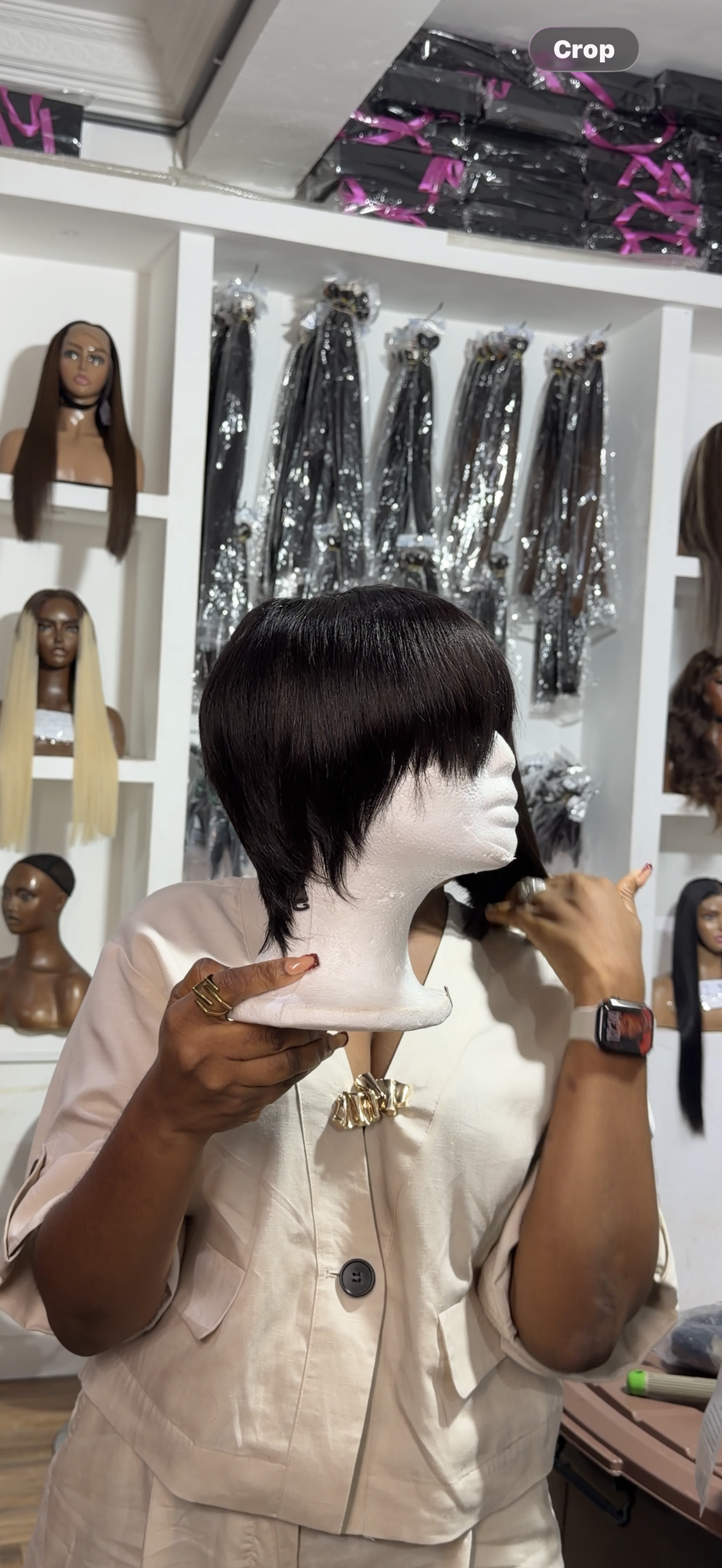 Flat Fringe Pixie Cut Wig