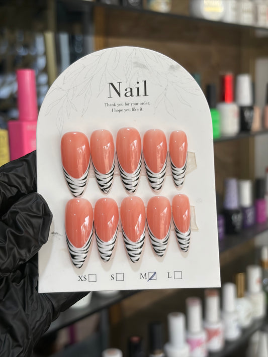 Press on Nail Zebra Print