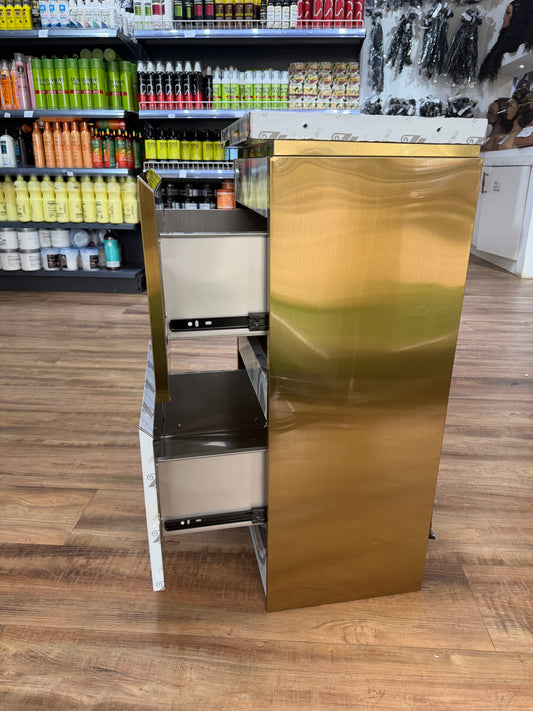 Gold Metallic Salon Trolley