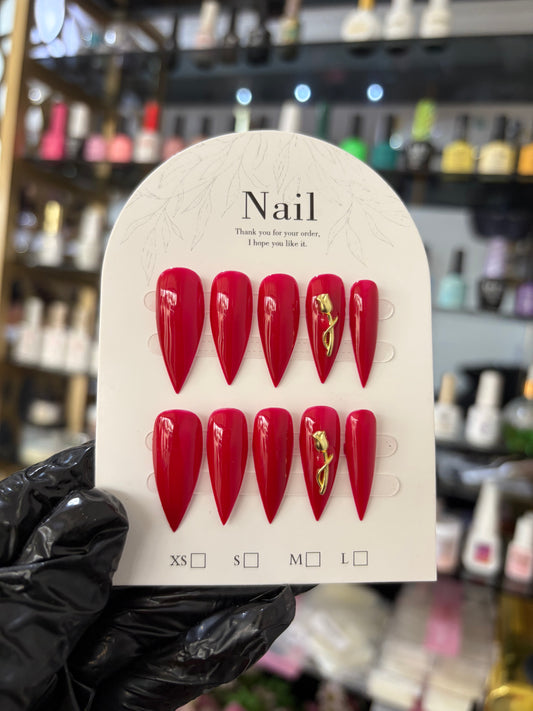 Press on Nail Burgundy Stiletto