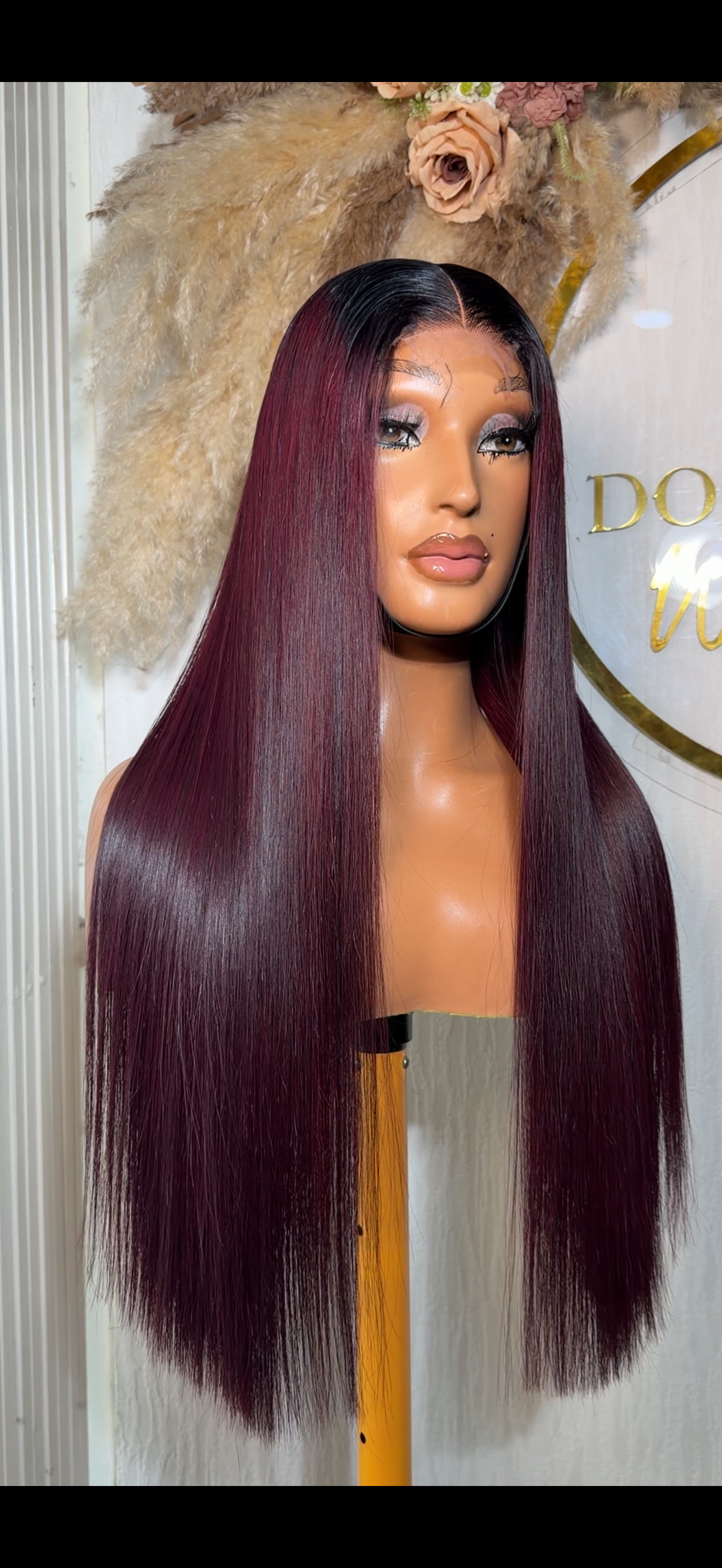 Vietnamese SDD Bone Straight Kim k Closure Wig 1b/99j Custom Made