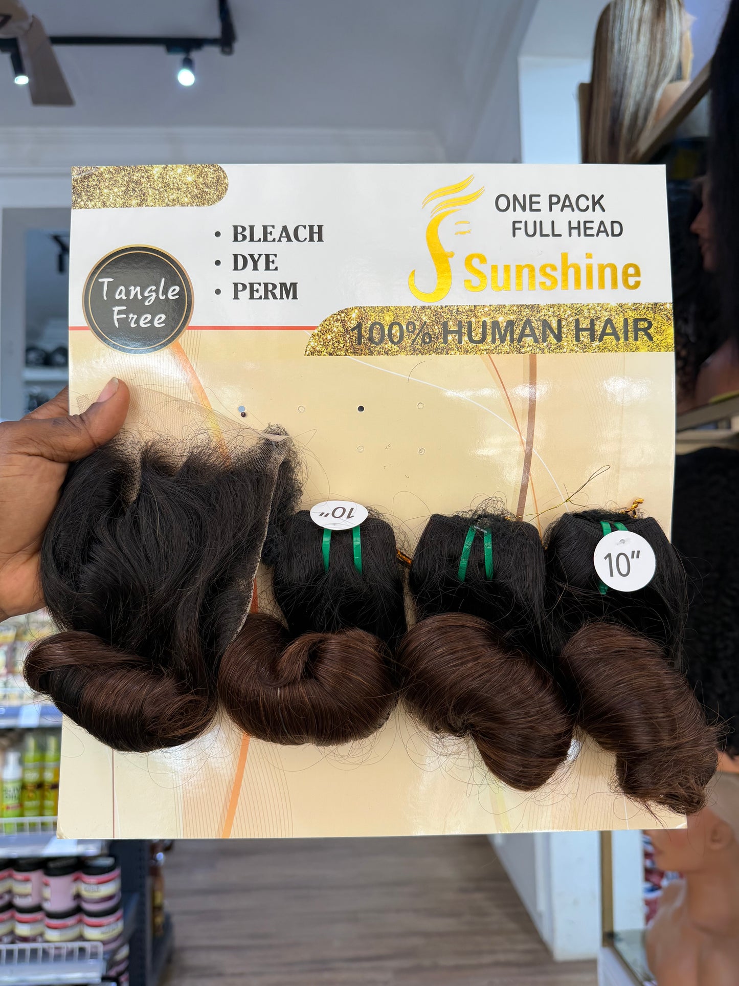 Sunshine Double Drawn Eggcurl + 4x4 Closure T1b/4