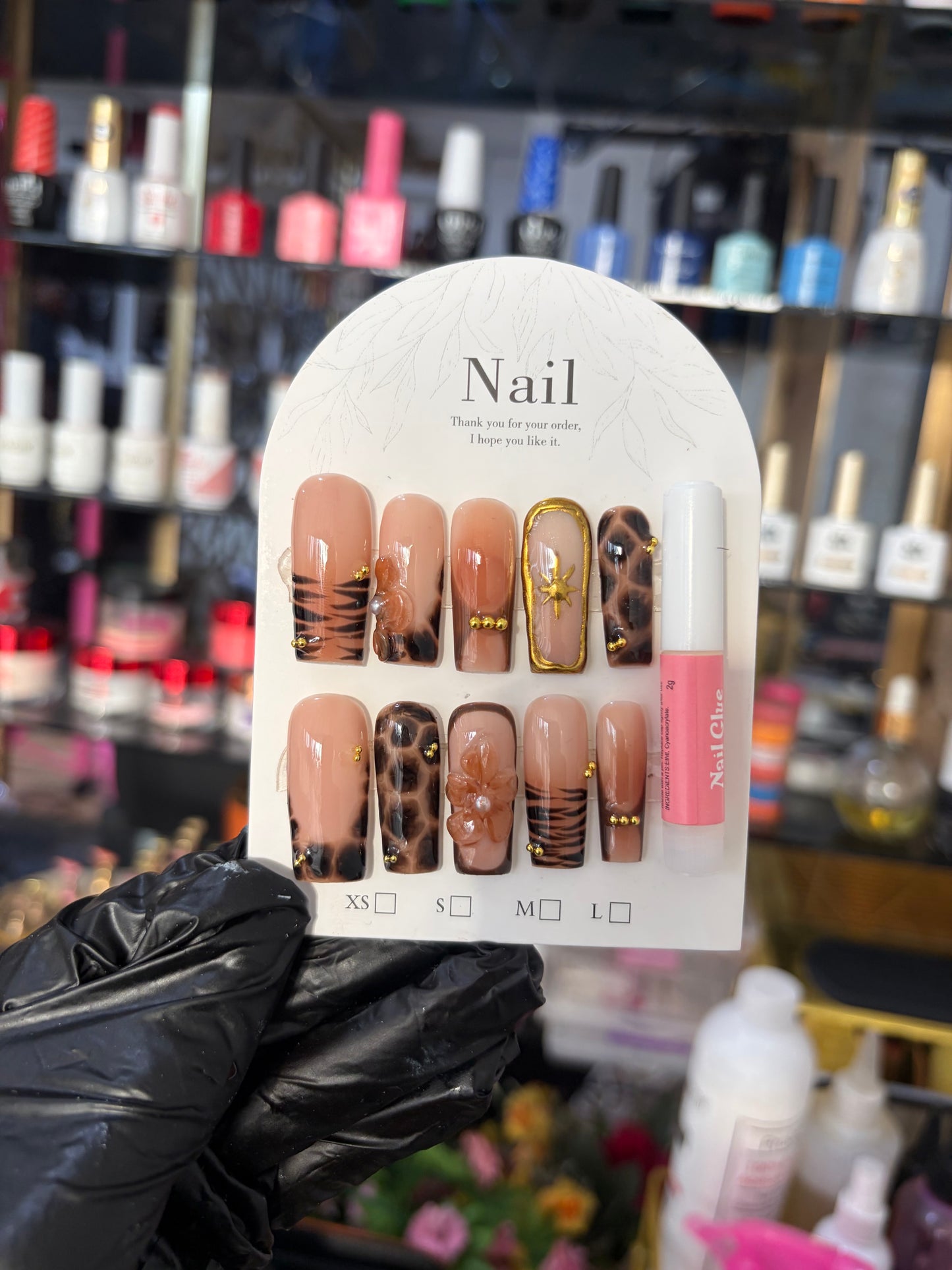 Brown Square Nails