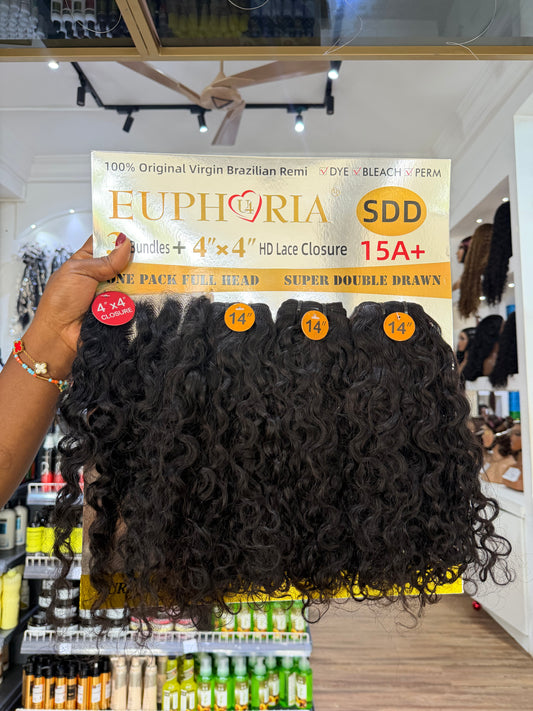 Euphoria Brazilian SDD Burmese Curl + 4x4 Closure