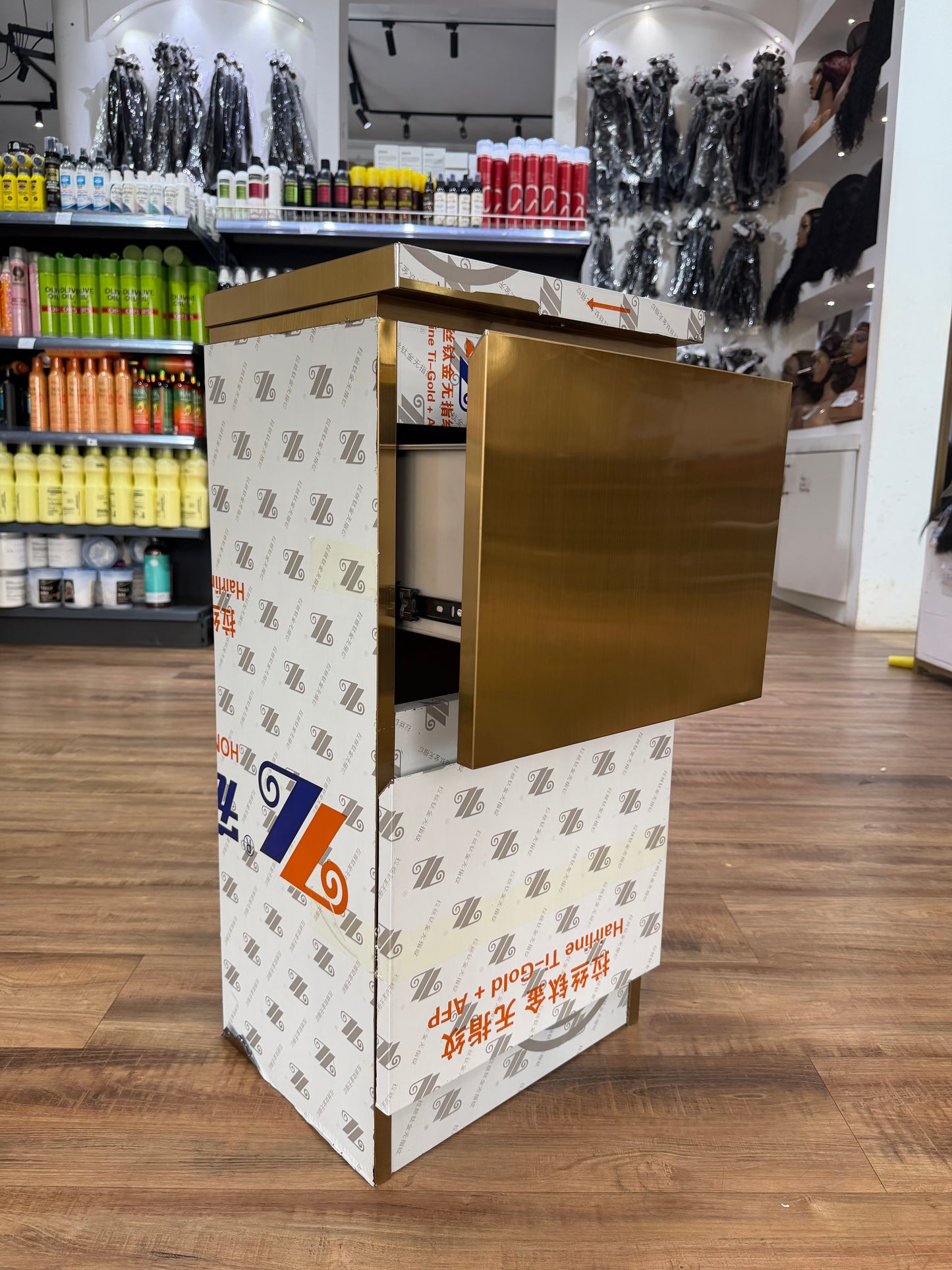 Gold Metallic Salon Trolley