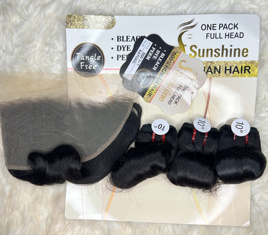 Sunshine Double Drawn Eggcurl + 13x4 Frontal