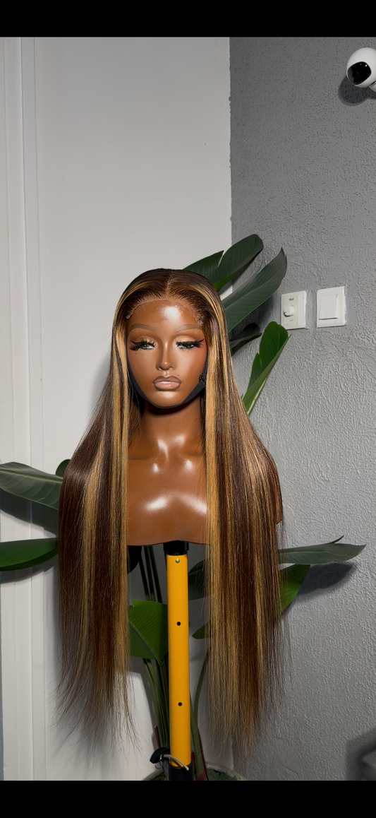 HD 5x5 Closure Peruvian Silky Straight Wig - Cran #Piano