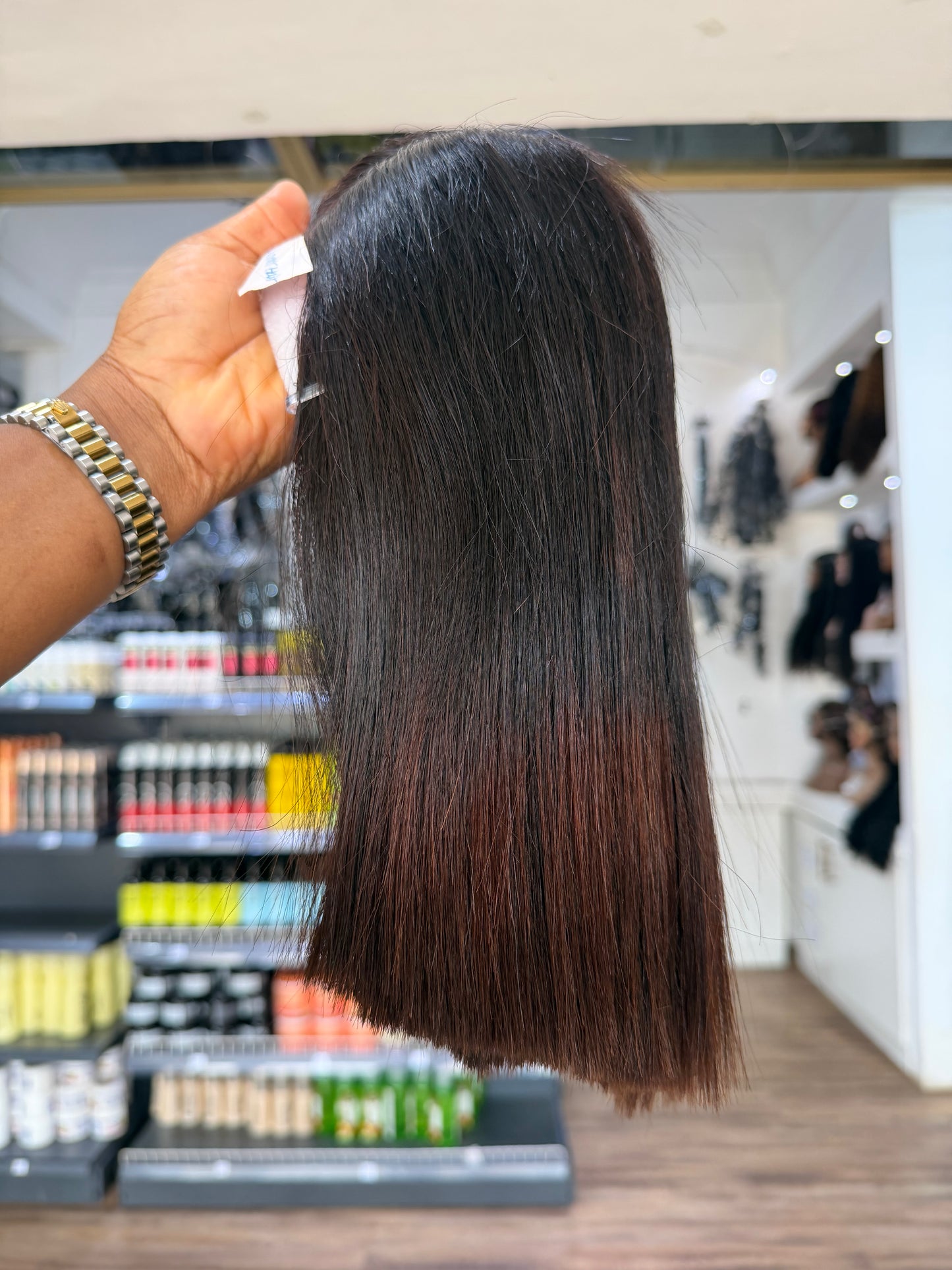 10” 2*6 Kim k Chinese Bone Straight Wig - #BrownTip