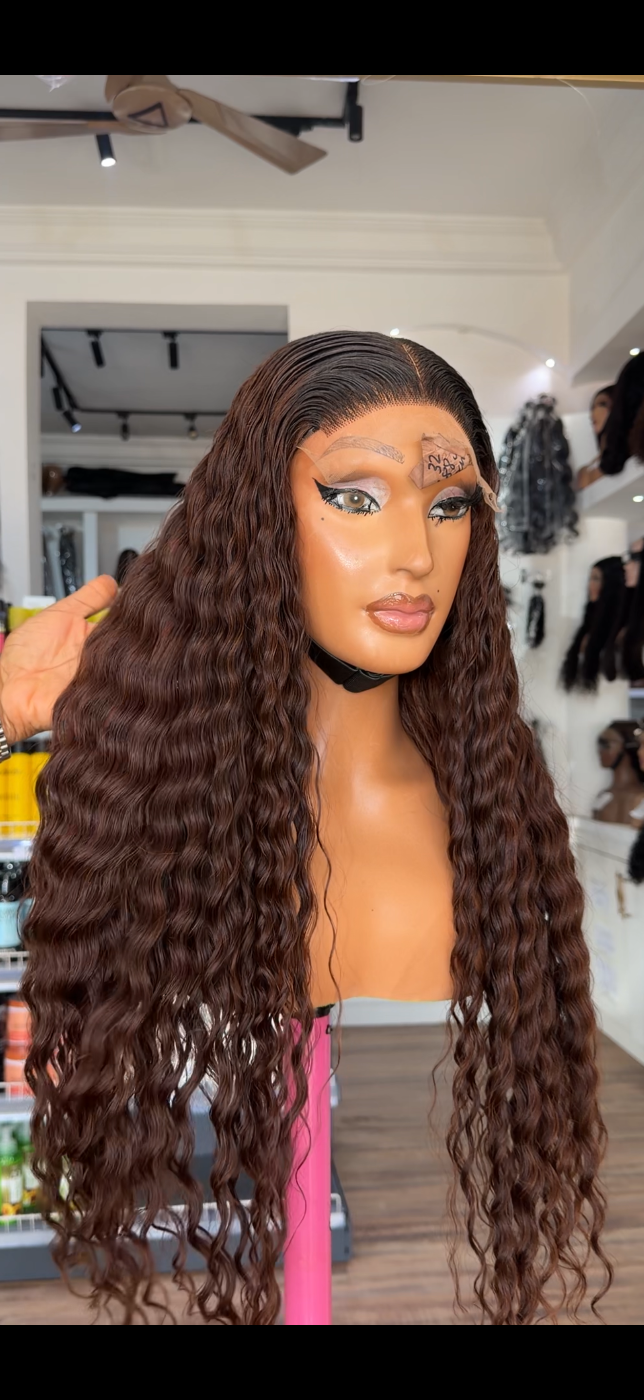 Vietnamese SDD DeepCurl 5x5 Swiss Lace Closure Wig 28” 1b/Brown