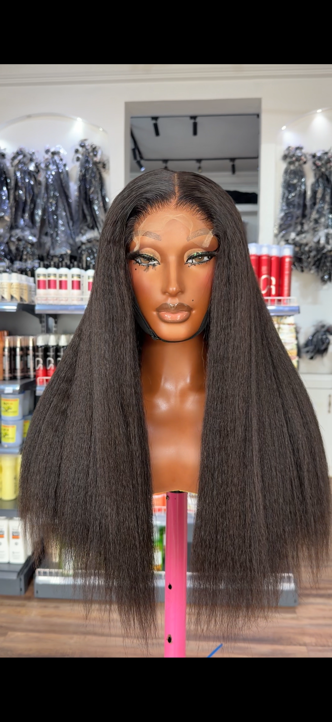 HD 5x5 SDD Kinky Straight Closure Wig…Cran
