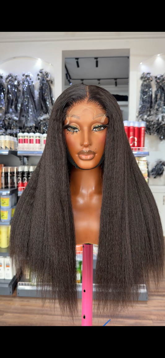 HD 5x5 SDD Kinky Straight Closure Wig…Cran