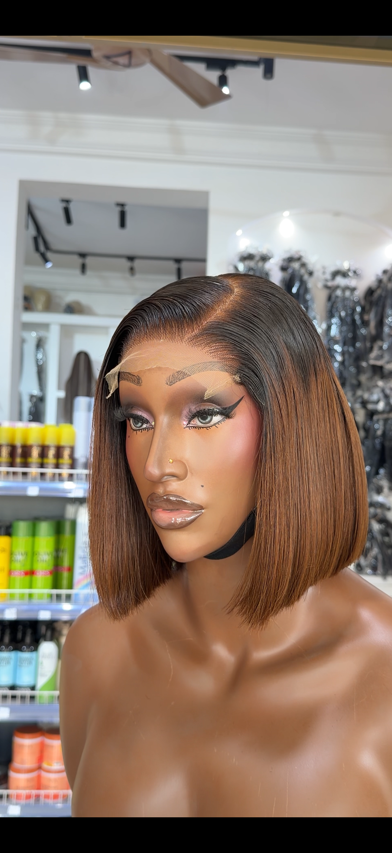 HD 5x5 Chinese SDD Bone Straight wig 10”… 1b/Brown…BC