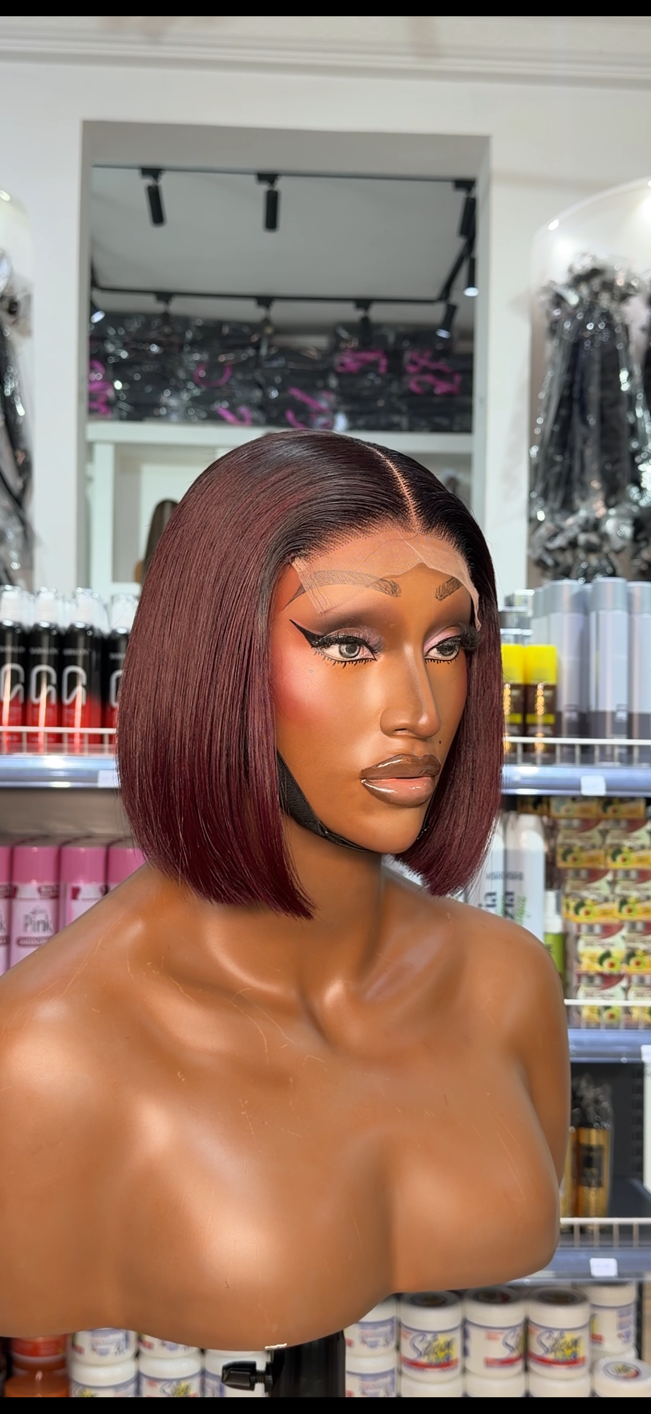 5x5 Chinese SDD Bone Straight Wig 1b/99j 10”…..Okayla