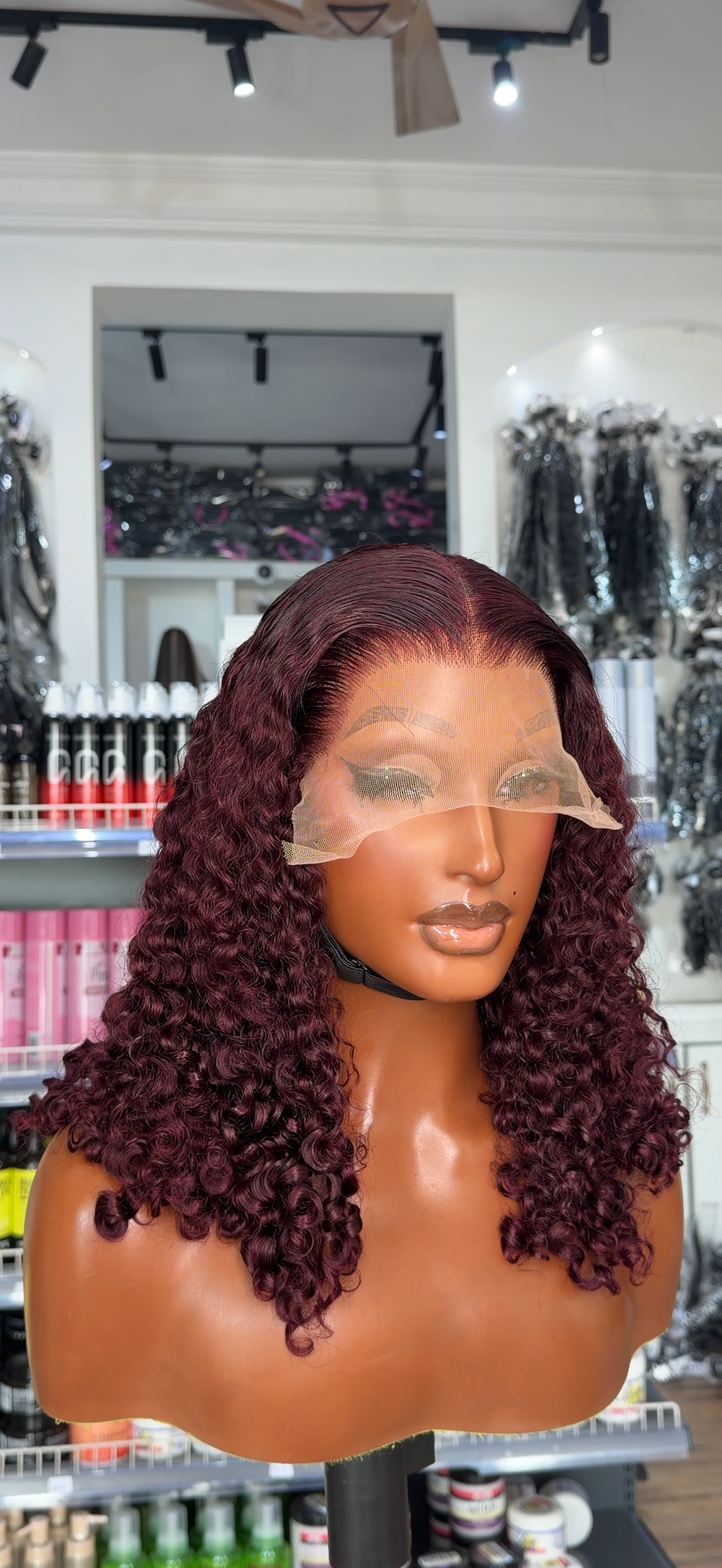 8*5 Glueless Closure Double Drawn Curl 18”..99j..Tunfl