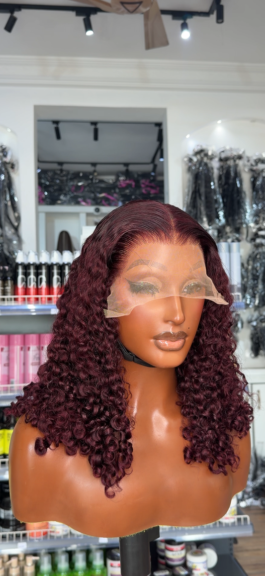 8*5 Glueless Closure Double Drawn Curl 18”..99j..Tunfl