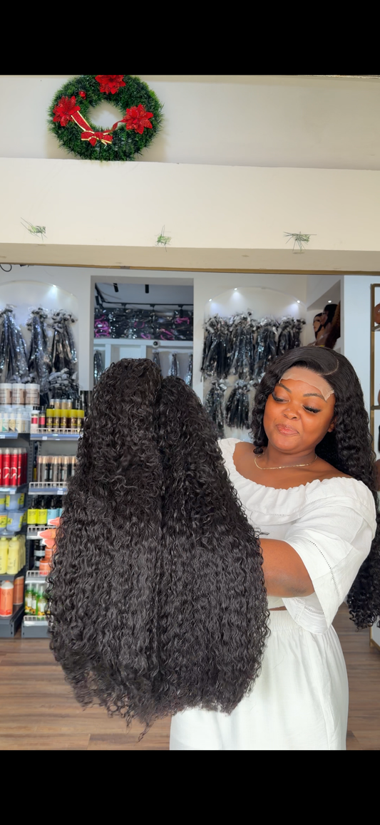 Double Drawn Jerry Wetcurl 5x5 Closure Wig