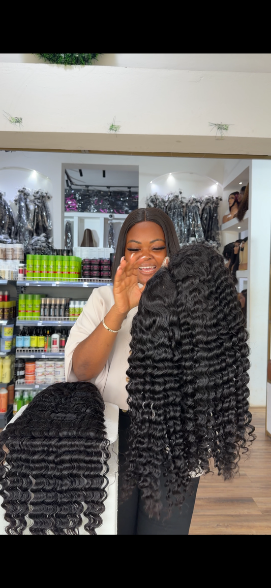 Double Drawn Deepwave 4x4 Closure Wig..Hymal.